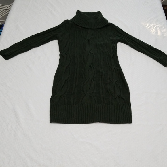 Calvin Klein Dresses & Skirts - CK ladies green turtleneck sweater dress sz m